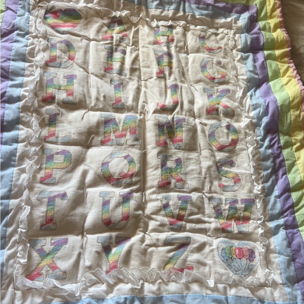 Rainbow Alphabet Baby Quilt